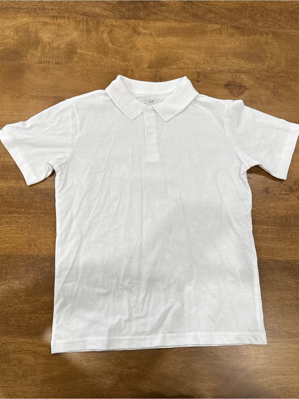 H&M White Polo Shirt for Kids - Short Sleeve Button Placket